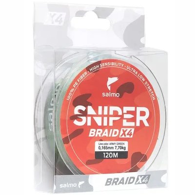 Жилка плетена Salmo SNIPER BRAID X4 ARMY GREEN 091/0,232 (інд.уп/ *5) 4928-023 4928-023 фото