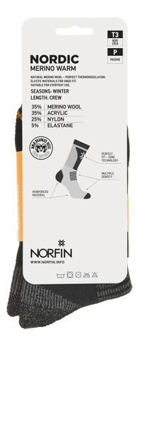 Шкарпетки NORFIN T3P NORDIC MERINO WARM CREW 304736-03L 304736-03L фото