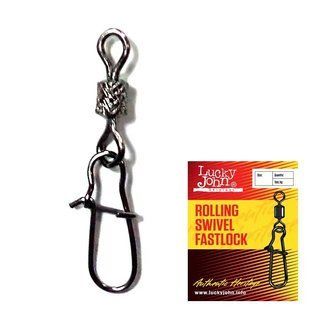 LJ5025-002 Вертлюжок-застежка Lucky John ROLLING SWIVEL FAST LOCK 002 *7 LJ5025-002 LJ5025-002 фото