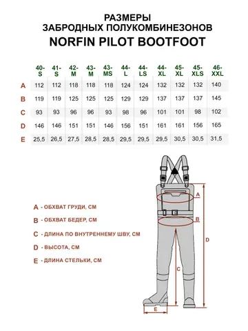 Напівкомбінезон забродний Norfin Pilot Bootfoot з чоботями 82231-41(S) 82231-41(S) фото